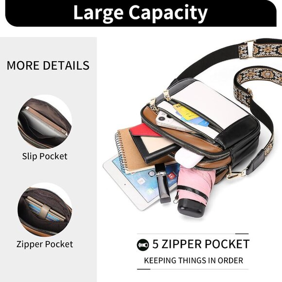 Crossbody Purses for Women Small Crossbody Bags Vegan Leather Trendy Shoulder Ha - Picture 5 of 7